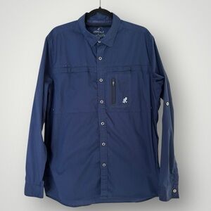 Gramicci No-Squito Men’s Blue Long Sleeve Camping Travel Shirt Size Large